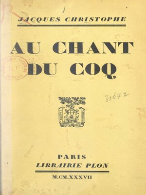cover image of Au chant du coq